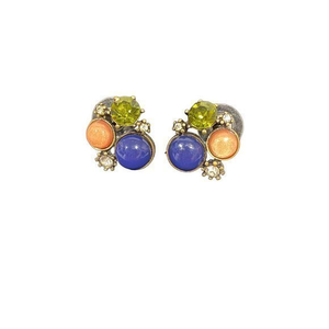 Cluster Bead and‎ Rhinestone Pierced Earrings